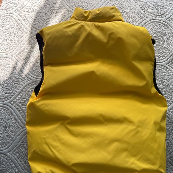 Boy's Navy Blue and Yellow Down Filled Vest Size 14 - Picture 3 of 6